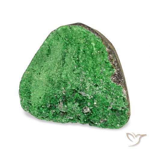 9.00カラットの天然ダークグリーンウバロバイト ガーネットドゥルージー、ファンシーシェイプ、オペーク