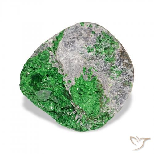 10.13カラットの天然Deep Earthy Greenウバロバイト ガーネットドゥルージー、ファンシーシェイプ、オペーク