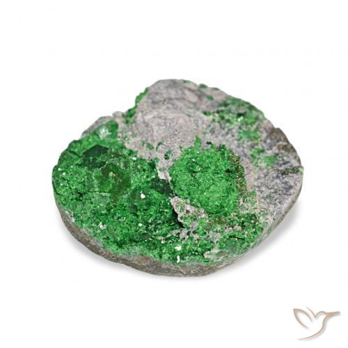 10.13カラットの天然Deep Earthy Greenウバロバイト ガーネットドゥルージー、ファンシーシェイプ、オペーク