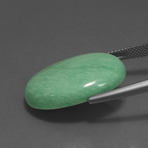 18.47カラットの天然グリーンバリサイト、オーバルカット、オペーク