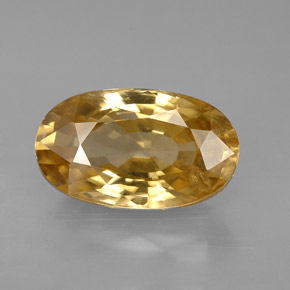 6.99カラットの天然ゴールデンジルコン（13.5×8.1 mm・オーバルカット）