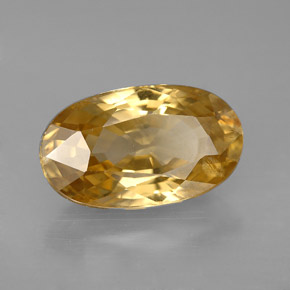 6.99カラットの天然ゴールデンジルコン（13.5×8.1 mm・オーバルカット）
