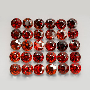 カラットの天然赤みがかったオレンジジルコン（4.12 mm・ラウンドカット）