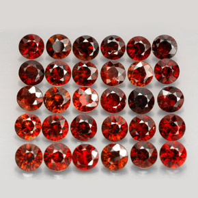 カラットの天然赤みがかったオレンジジルコン（4.12 mm・ラウンドカット）