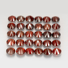 カラットの天然赤みがかったオレンジジルコン（4.12 mm・ラウンドカット）