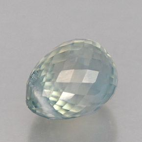 1.82カラットの天然青みがかった緑ジルコン（6.5×5 mm・ブリオレット）
