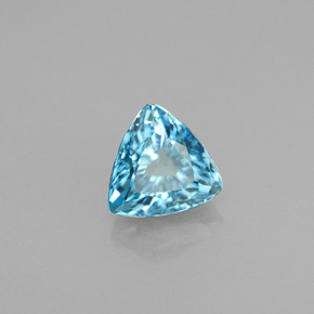 1.61カラットの天然ブルージルコン（6.6×6.4 mm・トリリアント）