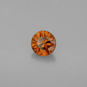 0.60カラットの天然オレンジジルコン（4.61 mm・ラウンドカット）