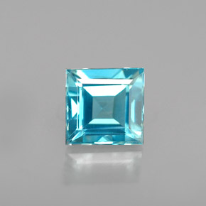 1.00カラットの天然ブルージルコン（4.9×4.8 mm・四角）