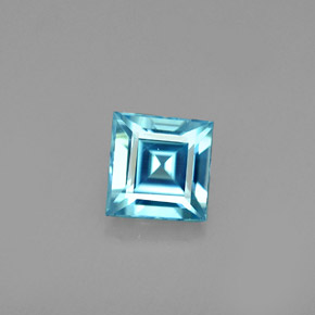 0.79カラットの天然ブルージルコン（4.8×4.6 mm・四角）