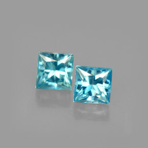 カラットの天然ブルージルコン（3.5×3.5 mm・四角）