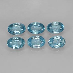 4.36カラットの天然ブルージルコン（6.1×4.1 mm・オーバルカット）