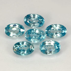 カラットの天然ブルージルコン（5.9×4 mm・オーバルカット）