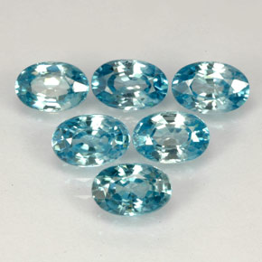 カラットの天然ブルージルコン（5.9×4 mm・オーバルカット）