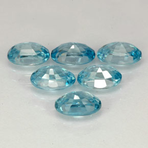 カラットの天然ブルージルコン（5.9×4 mm・オーバルカット）