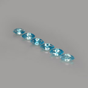 カラットの天然ブルージルコン（5.3×2.6 mm・マーキス）