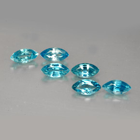 カラットの天然ブルージルコン（6.1×3.1 mm・マーキス）