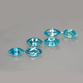 カラットの天然ブルージルコン（6.1×3.1 mm・マーキス）