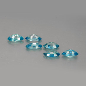 カラットの天然ブルージルコン（6.1×3.1 mm・マーキス）