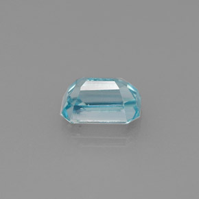1.11カラットの天然ブルージルコン（6.1×4.1 mm・エメラルドカット）