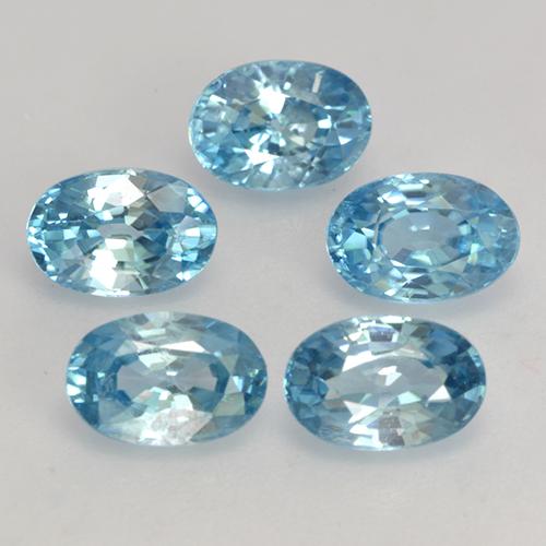 4.08カラットの天然緑がかった青ジルコン（6.2×4.2 mm・オーバルカット）
