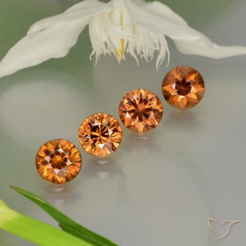 Shop natural 3.73ct Medium-Dark Orange  ジルコン gems, ラウンド, from カンボジア at GemSelect. In stock, global shipping!