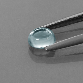 0.85カラットの天然ライトブルージルコン（5.1×4.6 mm・透明）