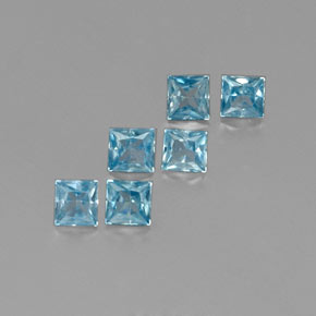カラットの天然ブルージルコン（3.5×3.4 mm・四角）