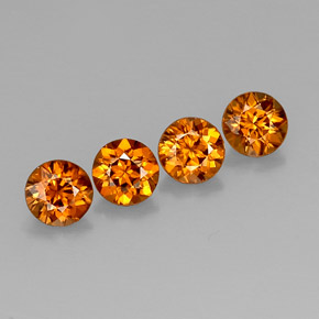 カラットの天然オレンジジルコン（5.58 mm・ラウンドカット）