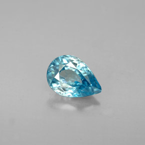 1.59カラットの天然ブルージルコン（7.9×5.6 mm・洋梨の形）