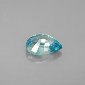 1.71カラットの天然ブルージルコン（8×5.7 mm・洋梨の形）