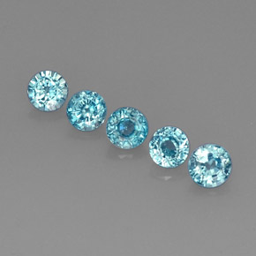カラットの天然ブルージルコン（4.26 mm・ラウンドカット）