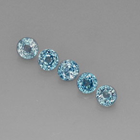 カラットの天然ブルージルコン（4.38 mm・ラウンドカット）