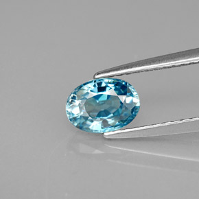 1.23カラットの天然ブルージルコン（6.9×5 mm・オーバルカット）