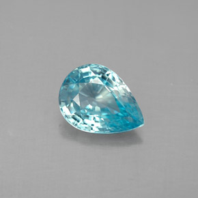 1.53カラットの天然ブルージルコン（8.1×6 mm・洋梨の形）