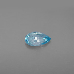1.29カラットの天然ブルージルコン（7.9×5.8 mm・洋梨の形）