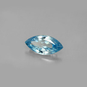 1.58カラットの天然ブルージルコン（9.5×5.1 mm・マーキス）