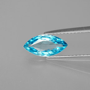 1.38カラットの天然ブルージルコン（10.2×5.1 mm・マーキス）