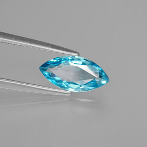 1.38カラットの天然ブルージルコン（10.2×5.1 mm・マーキス）
