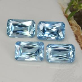 3.73カラットの天然ブルージルコン（6.2×4 mm・エメラルドカット）