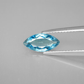 1.52カラットの天然ブルージルコン（10.1×5 mm・マーキス）