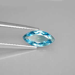 1.52カラットの天然ブルージルコン（10.1×5 mm・マーキス）