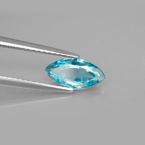 1.44カラットの天然ブルージルコン（9.9×5 mm・マーキス）