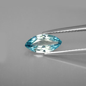 1.42カラットの天然ブルージルコン（9.8×5 mm・マーキス）
