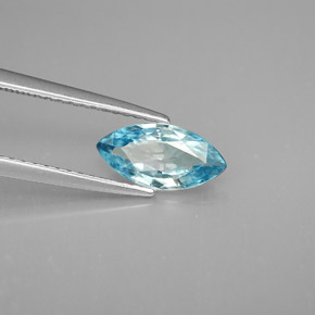 1.37カラットの天然ブルージルコン（10×5 mm・マーキス）