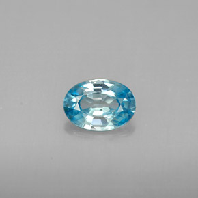 1.12カラットの天然ブルージルコン（7.1×5.1 mm・オーバルカット）