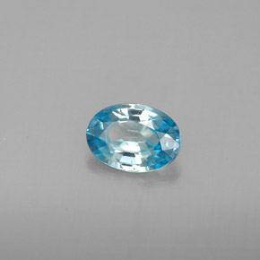 1.12カラットの天然ブルージルコン（7.1×5.1 mm・オーバルカット）