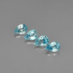 カラットの天然ブルージルコン（7.2×5.1 mm・洋梨の形）