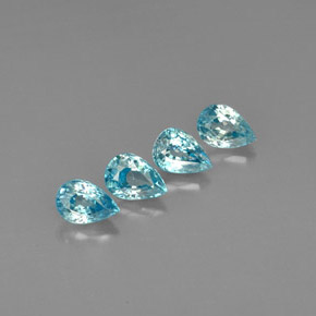 カラットの天然ブルージルコン（7.2×5.1 mm・洋梨の形）