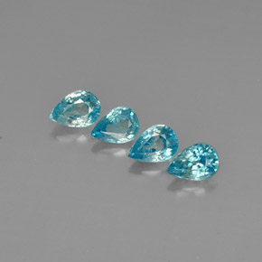 カラットの天然ブルージルコン（7.1×5 mm・洋梨の形）